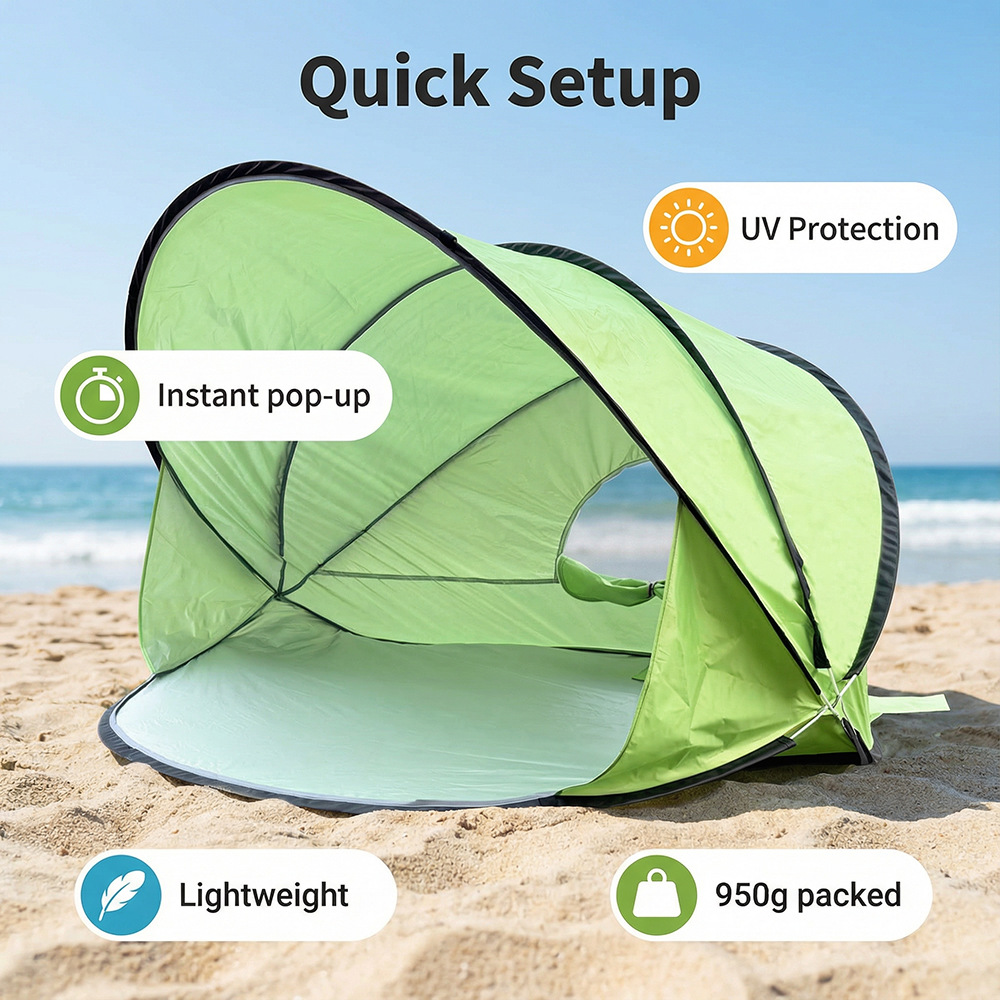 Carefully Selected Beach Tents, Sun Protection and Windproof Beach Tents, Fully Automatic Quick-Opening Outdoor Folding Sunshade for Outings