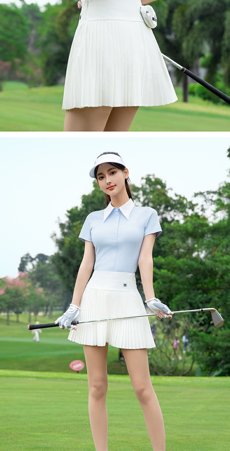 Áo polo golf nữ tay ngắn cổ bẻ dài vải thun co giãn — YF789 áo trắng [vải sọc mỏng/độ đàn hồi cao và mềm mại/mỏng và mỏng], YF789 Ice Crystal Blue Top [Vải dải mỏng/Mềm mại đàn hồi cao/Mỏng mỏng], YF789 Black Top [Chất liệu vải có độ đàn hồi cao và mềm mại/mỏng và mỏng], YF789 Sakura Phấn hoa Top [Vải sọc mỏng/Mềm mại đàn hồi cao/Mỏng mỏng] chi tiết 11
