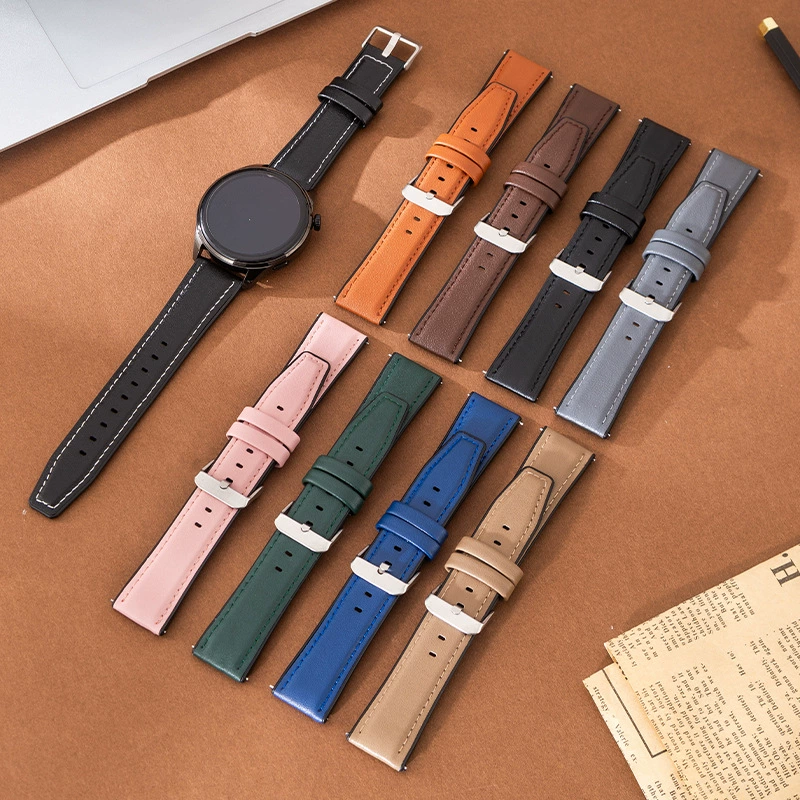 Силиконовый кожаный ремешок подходит для Samsung Huawei GT3/watch3 Honor 22 мм, ремешок для часов с квадратной пряжкой, быстросъемный