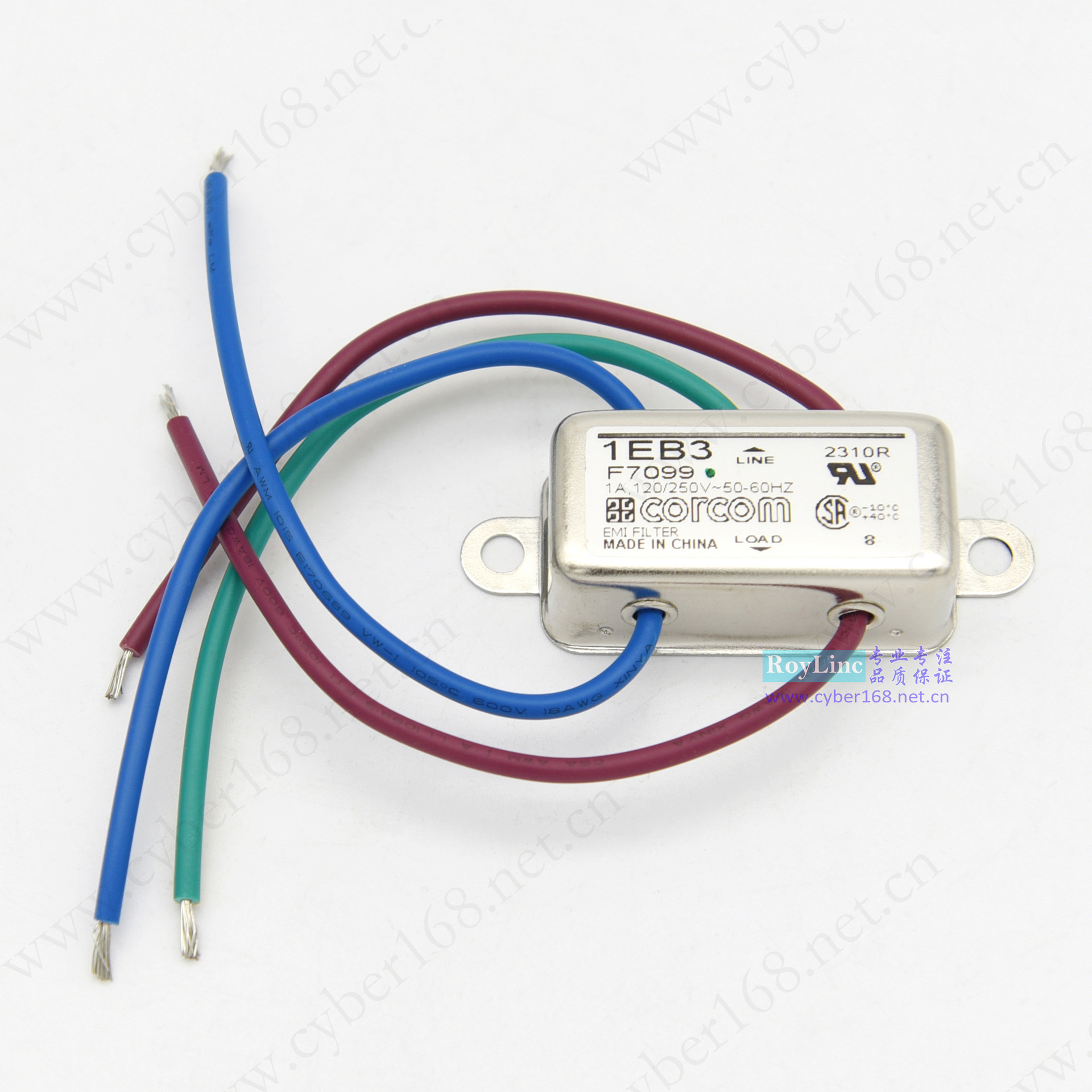 1EB3 F7099 6609020-2 Corcom 1A ULCSA VDE RB-3-1-L 单相滤波器