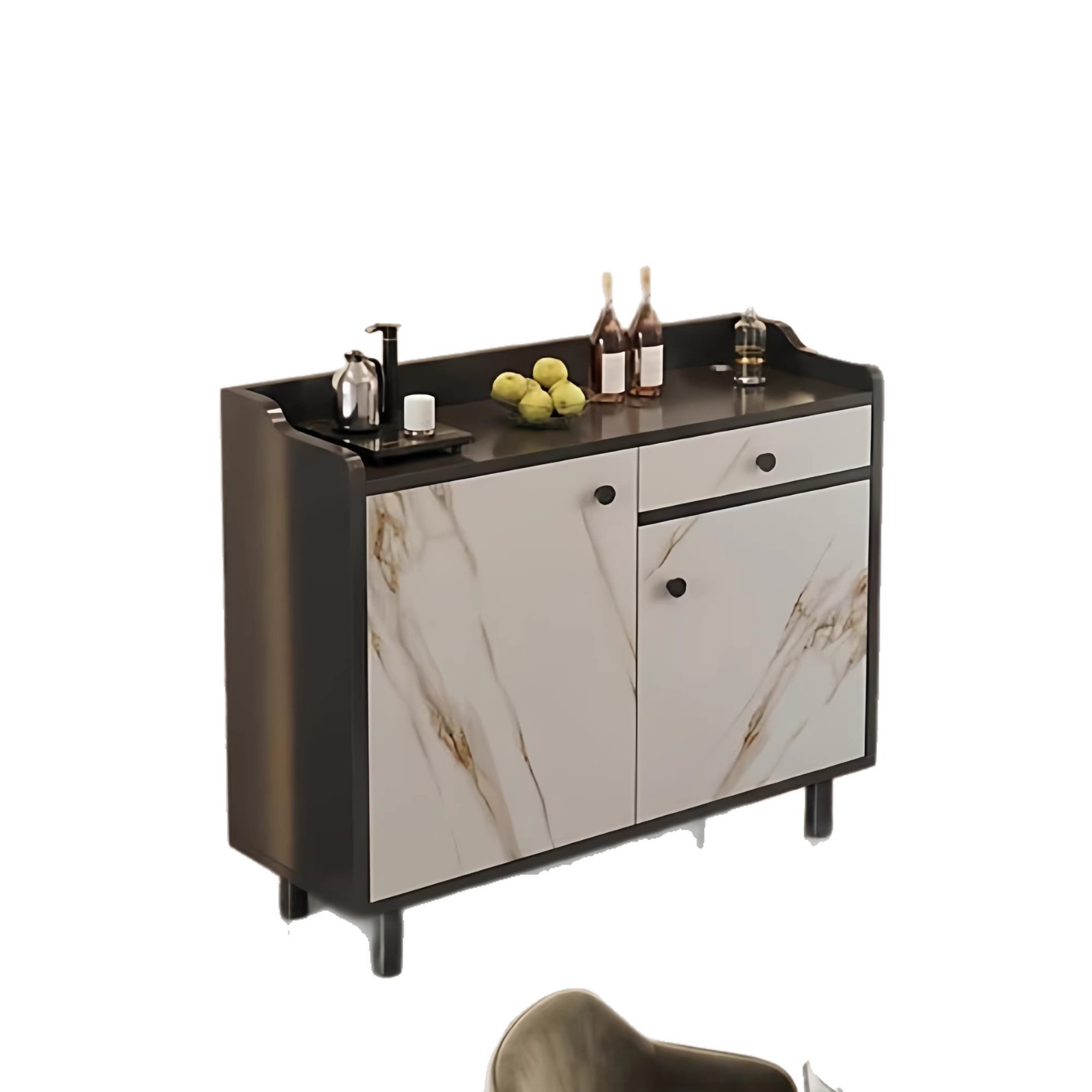Gabinete de comedor de bebida directa Gabinete de té en una sala de estar contra la pared Gabinete de almacenamiento de lujo ligero y de alta calidad
