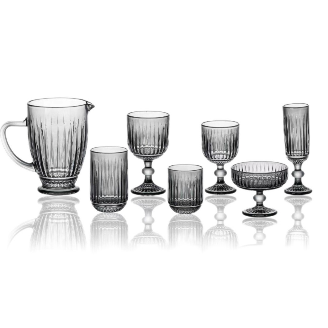 Vaso de estilo europeo con patrón de espada al por mayor, color original, copa de vino, copa de champán, cuenco de helado, hotel elegante, utensilios para el hogar