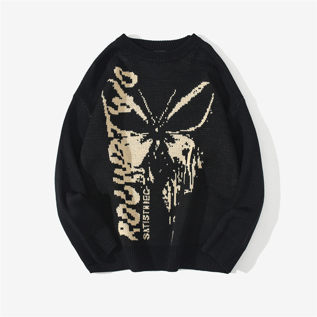 AliExpress Comercio exterior 2021 Otoño e Invierno estilo europeo y americano sombrero de mujer patrón de mariposa suéter jacquard suéter cálido image 8