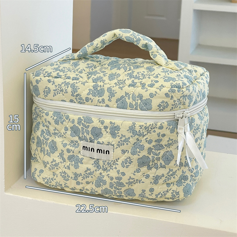 Nuevo maquillaje de flores trituradas bolsas portátiles de gran capacidad para mujeres bolsas de lavado de mano de alta calidad bolsas de almacenamiento de maquillaje para productos de cuidado de la piel