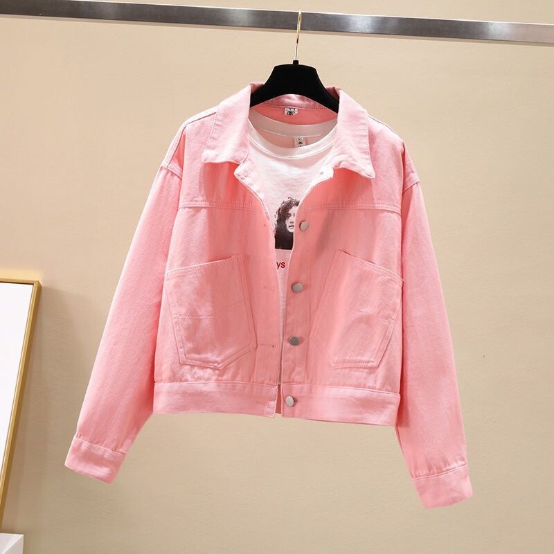 2026 Spring and Autumn Colorful Denim Jacket for Women, Short Loose Fit, New Arrival Jacket, New Top in Yellow and Purple 2026 Spring and Autumn Colorful Denim Jacket for Women, Short Loose Fit, New Arrival Jacket, New Top in Yellow and Purple