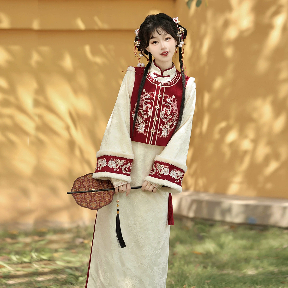 Оригинальный золотой змеиный благословение, новый китайский стиль, женский национальный стиль, новый повседневный жилет Cheongsam, осенне-зимний костюм X196.