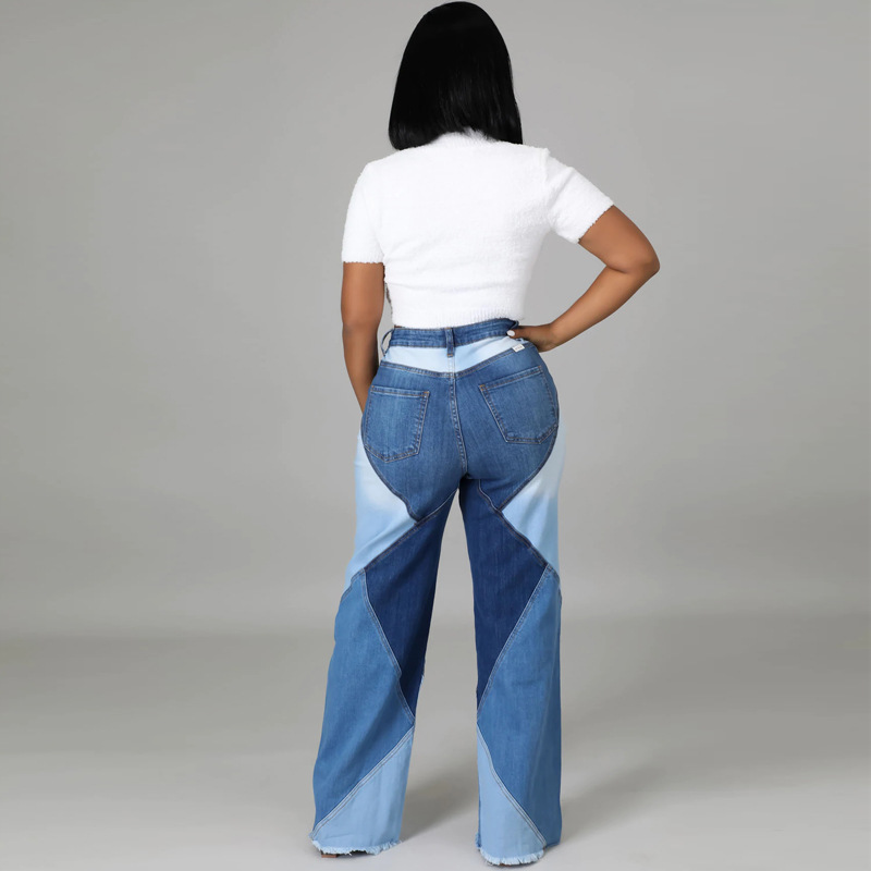Pantalones anchos elásticos de talla grande para mujer, estilo europeo y americano, nuevos de otoño, disponibles en el fabricante, venta al por mayor de jeans de dos colores