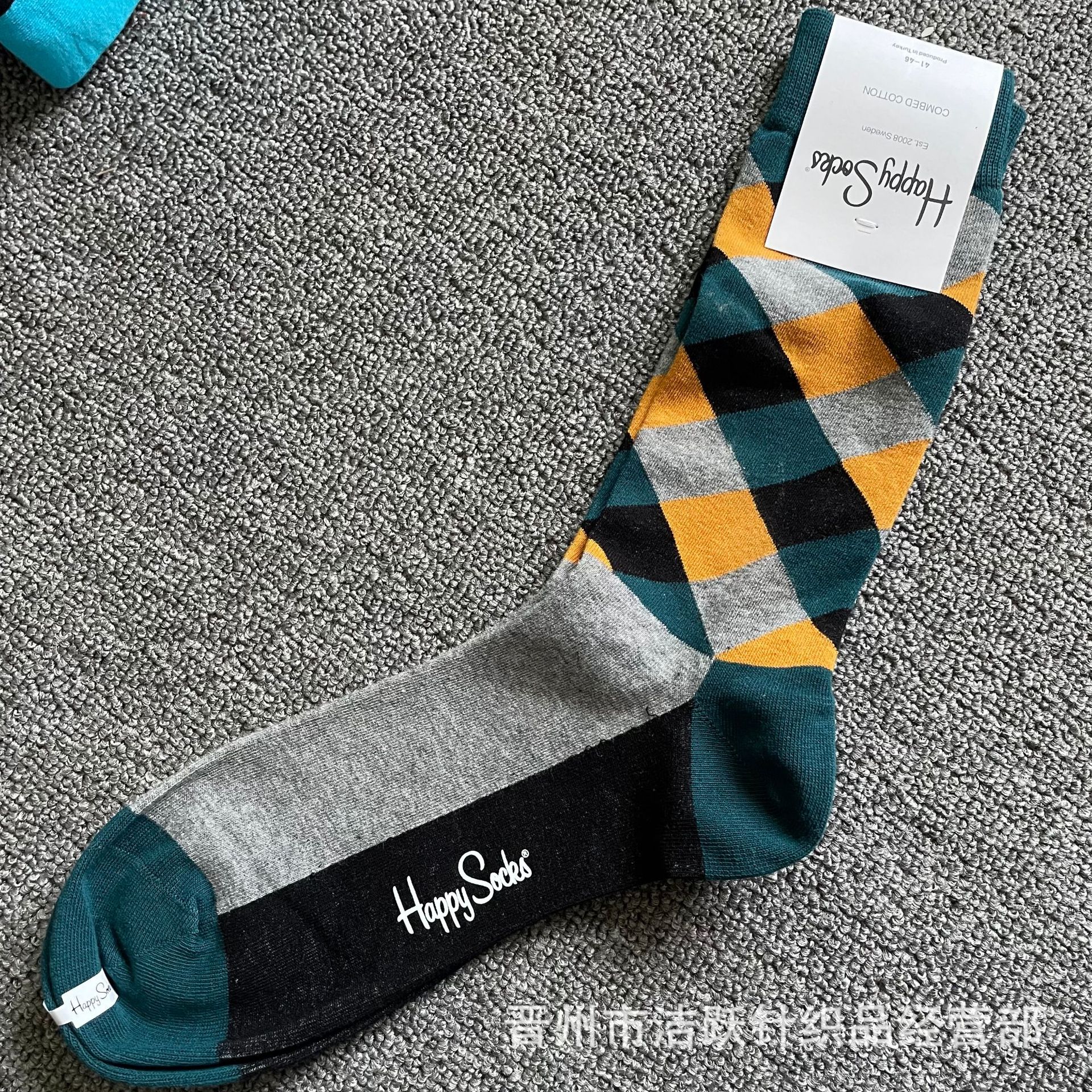 Happy socks新品高品质ハイレザー男性ソックススウェーデンコットンソックスファッションソックスカップルinsロング美脚ソックス