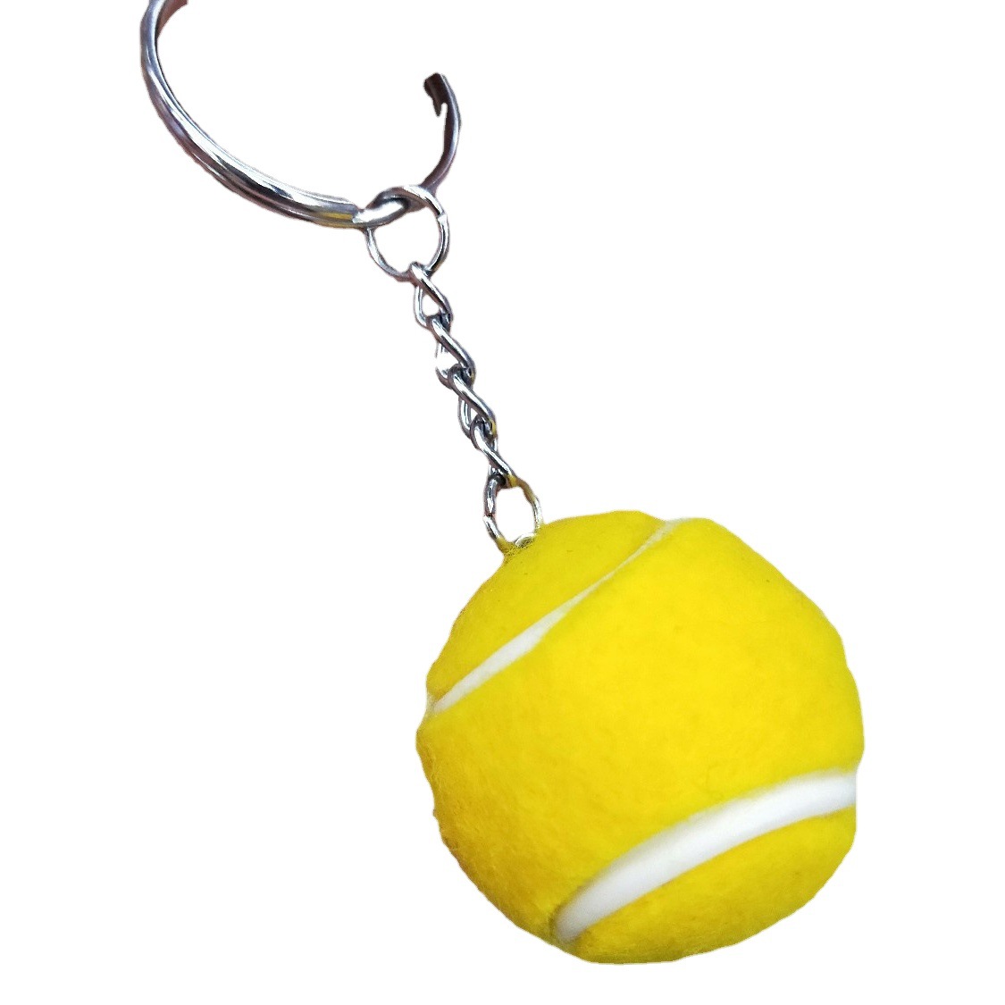 Cross-Border Creative Tennis Pendant Keychain, Simulated 3.5cm Tennis Ball, Luggage Decoration Diy, Cute Sports Style
