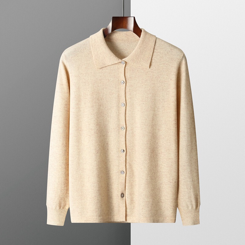 25 Autumn and Winter New Style Woolen Sweater Men's Lapel Loose Pure Color Sweater Polo Shirt Collar Wool Cardigan Knitted Jacket 25 Autumn and Winter New Style Woolen Sweater Men's Lapel Loose Pure Color Sweater Polo Shirt Collar Wool Cardigan Knitted Jacket