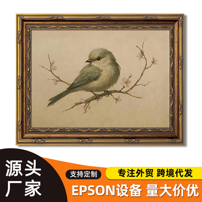 Amazon Spring Countryside Birds Bedroom Canvas Painting Vintage Gold Frame Spray Painted Canvas Decorative Painting Living Room Wall Art Amazon Spring Countryside Birds Bedroom Canvas Painting Vintage Gold Frame Spray Painted Canvas Decorative Painting Living Room Wall Art