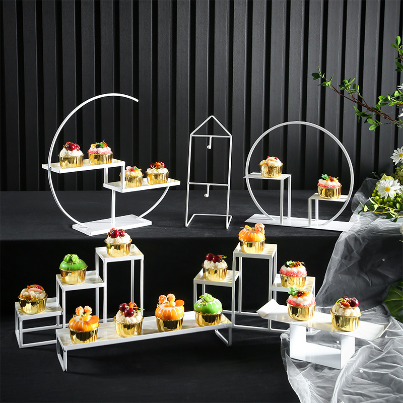 Estilo Europeo decoración de la mesa de postre soporte de exhibición de la boda postre comida fría pausa para el té pastel estante de la tarde Merienda de pie image 11