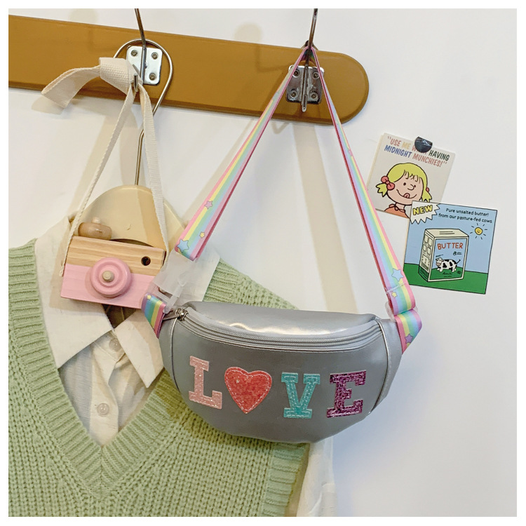 198g Weight Polyester Lining Material Sequins Fashion Element Zipper Closure Type Sling Strap Strap Type Fanny Pack Bags Type Casual, Daily Occasion Pu Leather Material Letter Pattern All Seasons Season Kid'S Gender Cute Style Dumpling Shape Shape Kid'S Pu Leather Letter Cute Sequins Dumpling Shape Zipper Fanny Pack 17