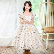 跨境法式蓬蓬裙礼服裙波点公主裙女童高端连衣裙夏季长裙洋气RA83