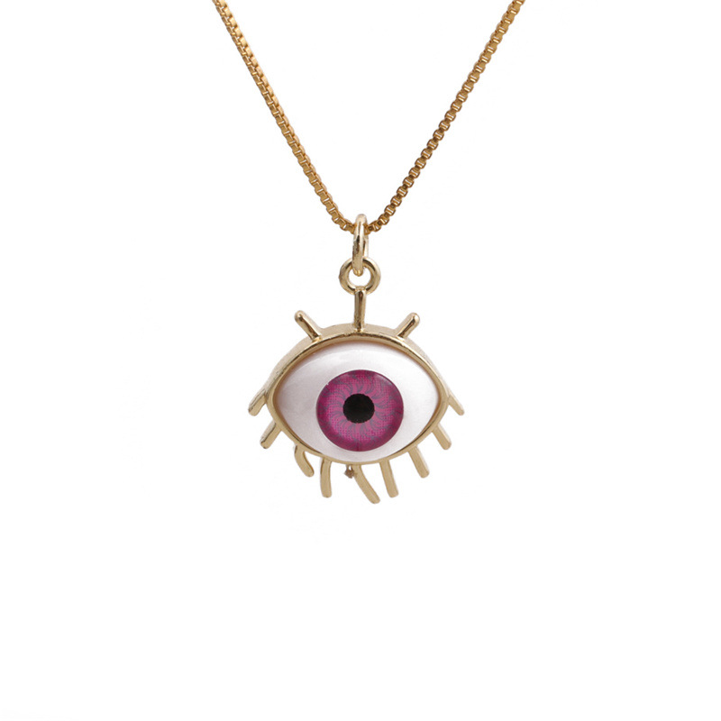 simple dripping evil eye pendant copper zircon necklace wholesale