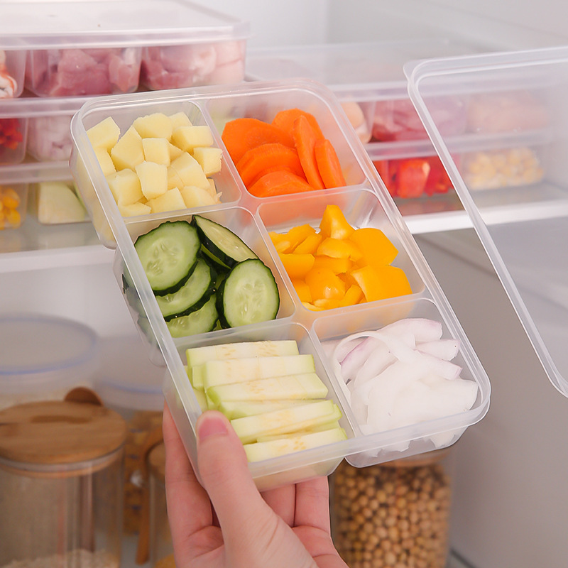 新しい冷蔵庫保存箱、キッチン専用冷凍肉分割箱、透明包装収納箱、食品準備箱、透明|undefined