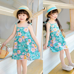 2024 summer girls' skirts, children's ins style princess suspender skirts, girls' dresses, new children's wear floral skirts