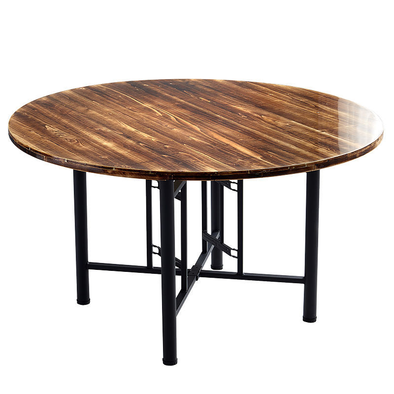Mesa redonda grande de madera maciza gruesa, mesa de comedor para el hogar, mesa de agua, mesa redonda, hotel, 1 estante de mesa reforzado con fábrica de platos giradores
