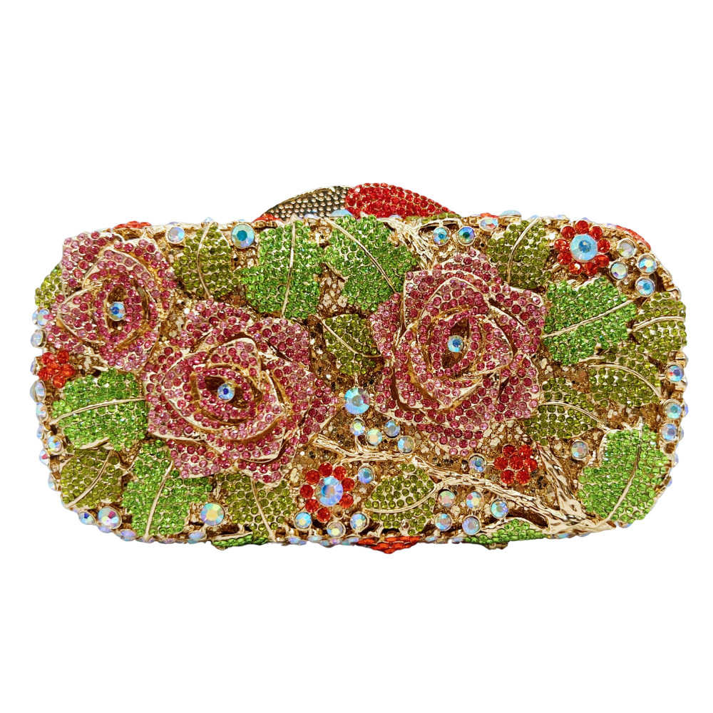 Evening cross-border hueco diamantes bolsa de cena rosa diamantes bolsas de mano bolsa de mujer fiesta bolsa de cena