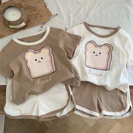 荃棉套装婴幼儿童装卡通休闲短袖夏季衣服可爱舒服T恤短裤两件套