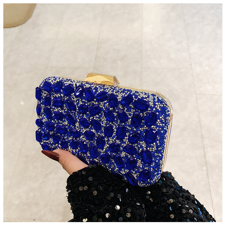 New cross-border full-diamond shiny bags, diamond-encrusted clutch bags, dinner bags, wedding banquet bags, party bags, small square bags and women's bags undefined