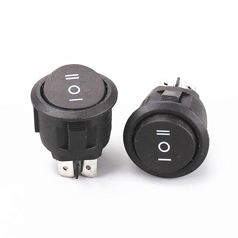 童车开关大圆形25mm 二档6脚电源翘板开关KCD1船型开关