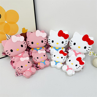 Cute Children's Bag Silicone Cartoon Mini Bag Kindergarten Girls' Ribbon Crossbody Internet Popular Street Pat Coin Purse