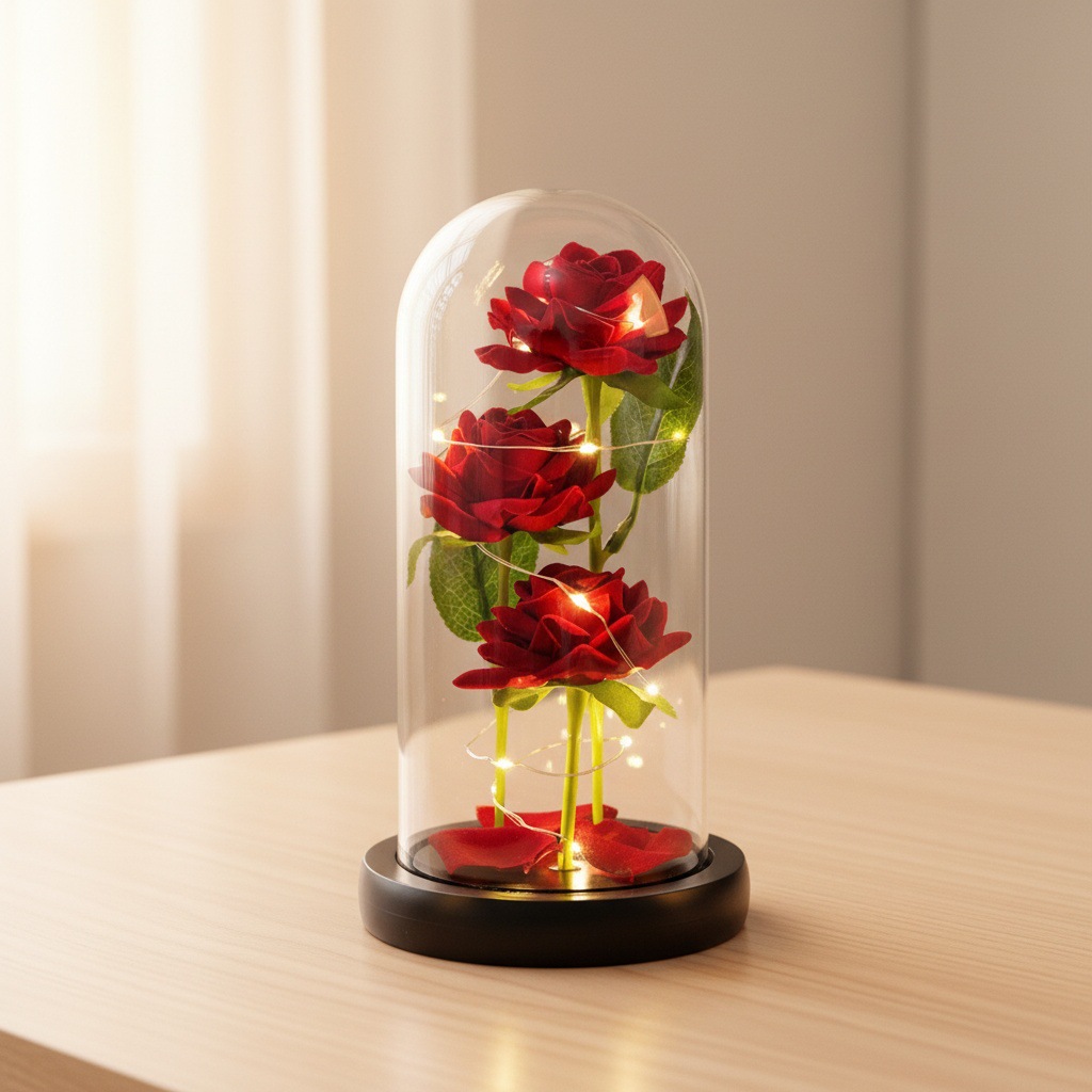 3 rosas rojas + pétalos + fondo negro