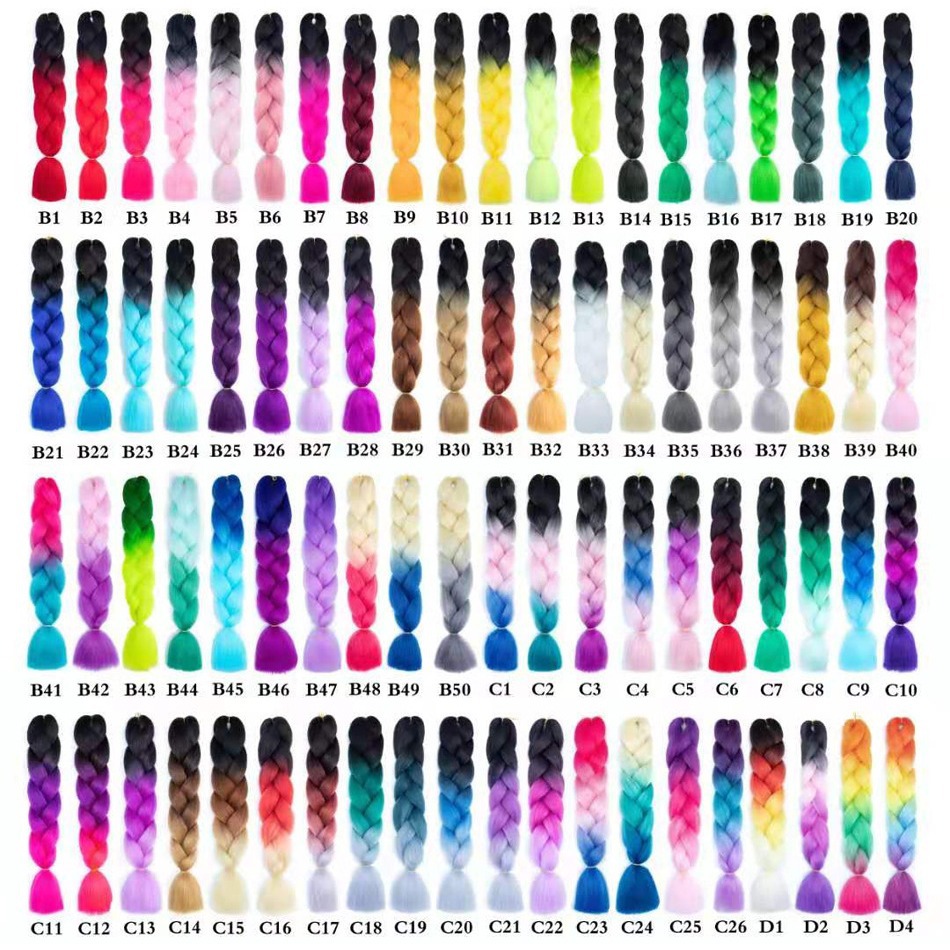 Xuchang en stock trenza grande de dos colores Jumbo trenza Africana trenza sucia peluca gradiente trenzado extensión del pelo al por mayor