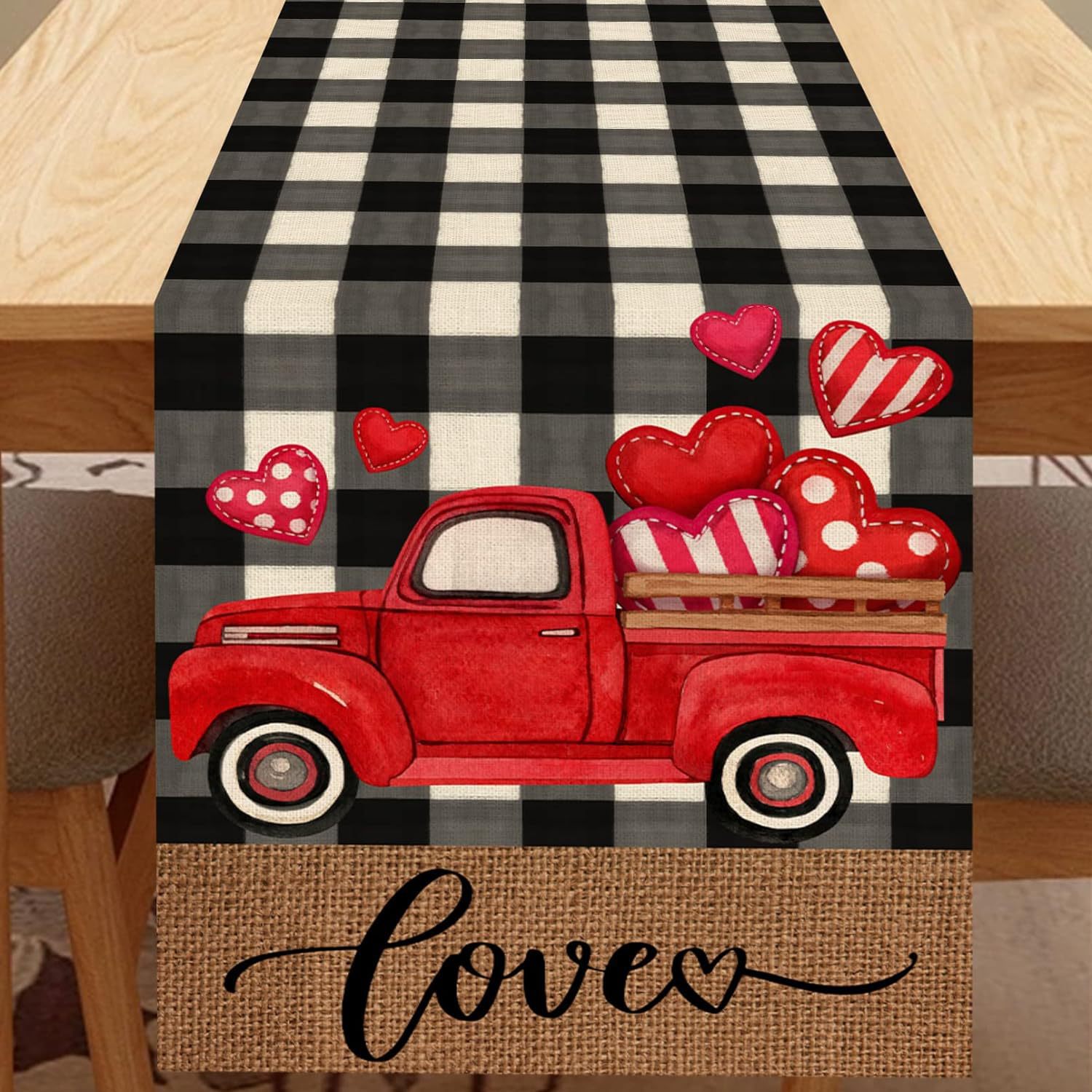 Transfronterizo nuevo día de San Valentín camino de mesa Lino impreso mantel hogar Decoración sofá fiesta Festival atmósfera Decoración