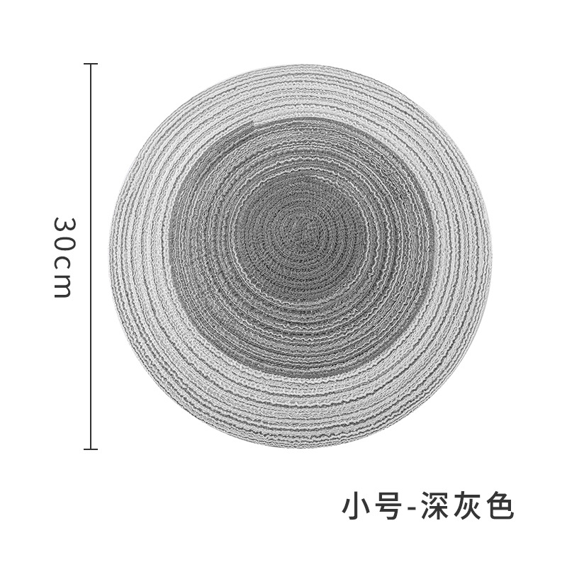 A3045 estera redonda de aislamiento estera de mesa estera de comida occidental nórdica estera de taza de té estera de placa de lino de algodón japonés