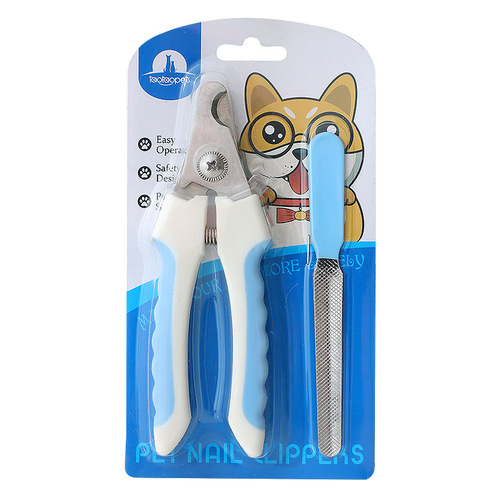 Plastic Pet Nail Clipper with File Set Cross-border Wholesale Cat and Dog Nail Clippers Manicure Cleaning Scissors