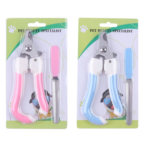 Stainless steel pet nail clippers Dog and cat nail clipper set Pet grooming and cleaning supplies wholesale