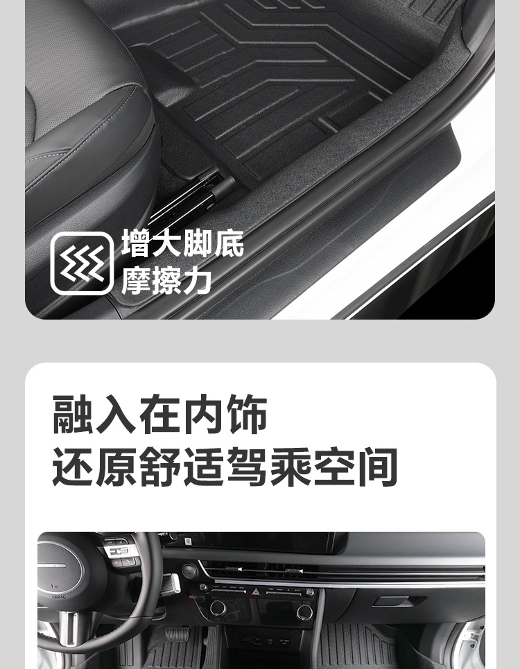Suitable for Hyundai Sonata 20-25 models, 10th and 11th generations, full coverage TPE car floor mats