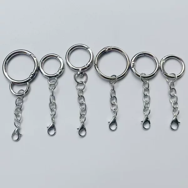 Spring Ring with Lobster Clasp and Four-Section Chain Three-Piece Luggage Pendant Set Toy Jewelry Hanging Buckle Keychain
