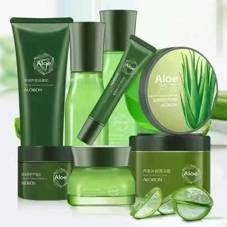 Серия Yabang Aloe Vera для ухода за кожей: очищающее средство для лица, крем для глаз, крем для лица, очищающий крем, набор для увлажнения и восстановления трав