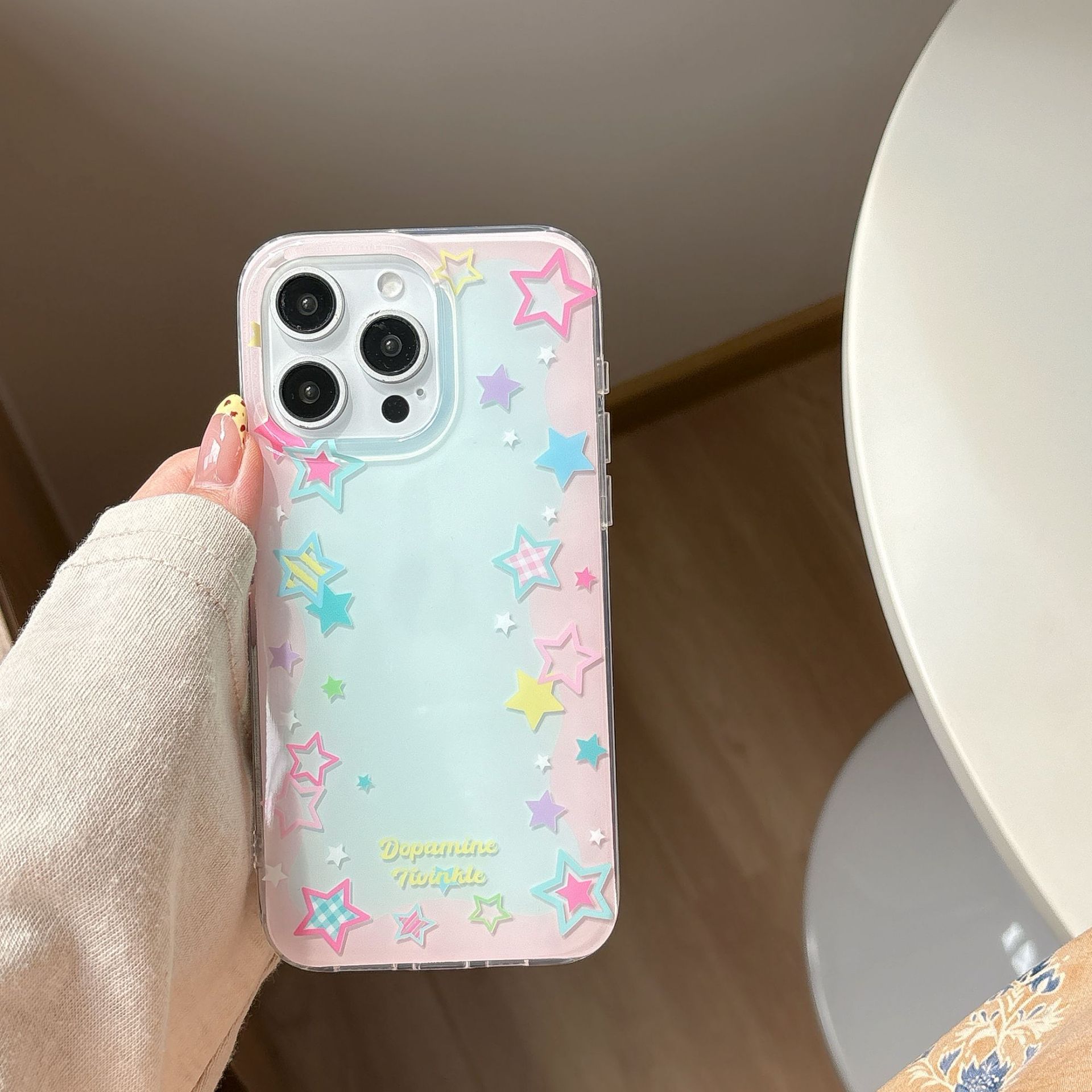 Estrellas de color creativas coreanas para Apple 16proMax funda para teléfono móvil 15Pro nueva 14/13 pareja 15PM