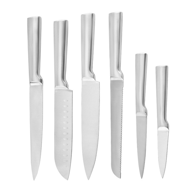 Cuchillo de mango redondo recto conjunto de cuchillo de acero completo de cinco piezas cuchillo de cocina de acero inoxidable cuchillo de cocina cuchillo japonés cuchillo de frutas