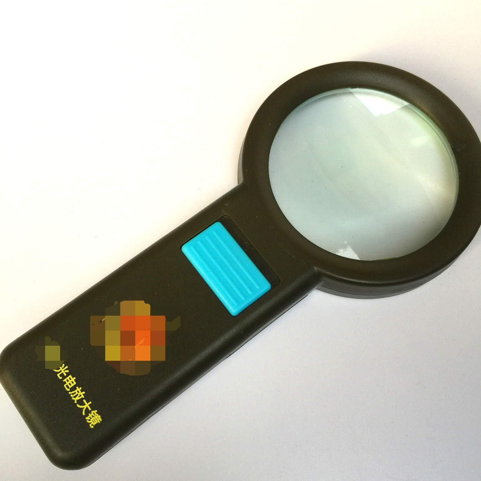 军绿色10倍放大镜 带灯光手持式地图作图工具扩大镜 便携式阅读镜