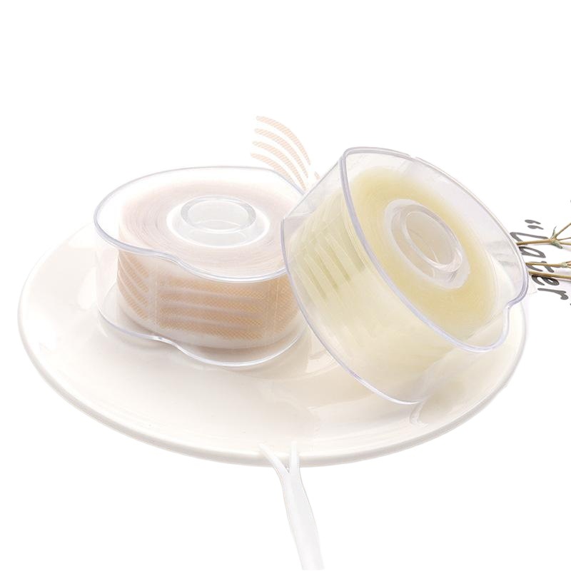 Venta al por mayor doble párpado pegatinas rollo malla redonda en forma de corazón transpirable invisible doble párpado pegatinas 600 pegatinas por rollo