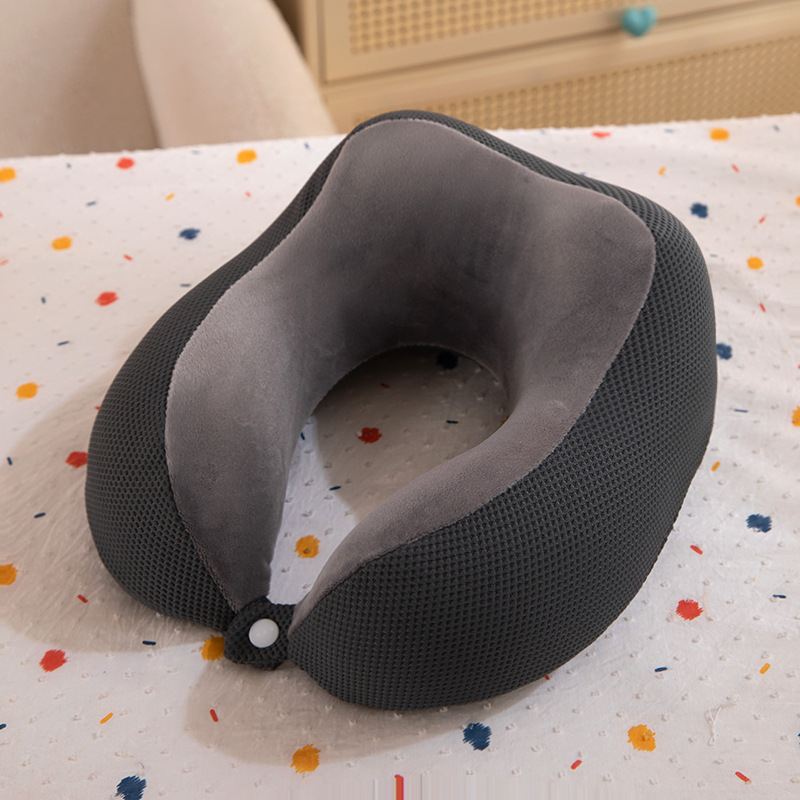 Manufacturer U-Shaped Memory Foam Slow Rebound Nap Support Travel Neck U Pillow With Logo Printed Waffle Camel Hump_voghion.com