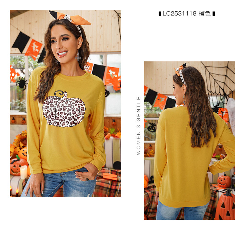 Halloween print round neck sweatshirt nihaostyles clothing wholesale NSSI78243