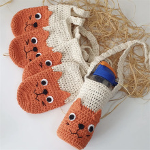 跨境新款小动物手工毛线编织杯套保护套防烫隔热针织钩织保温杯套