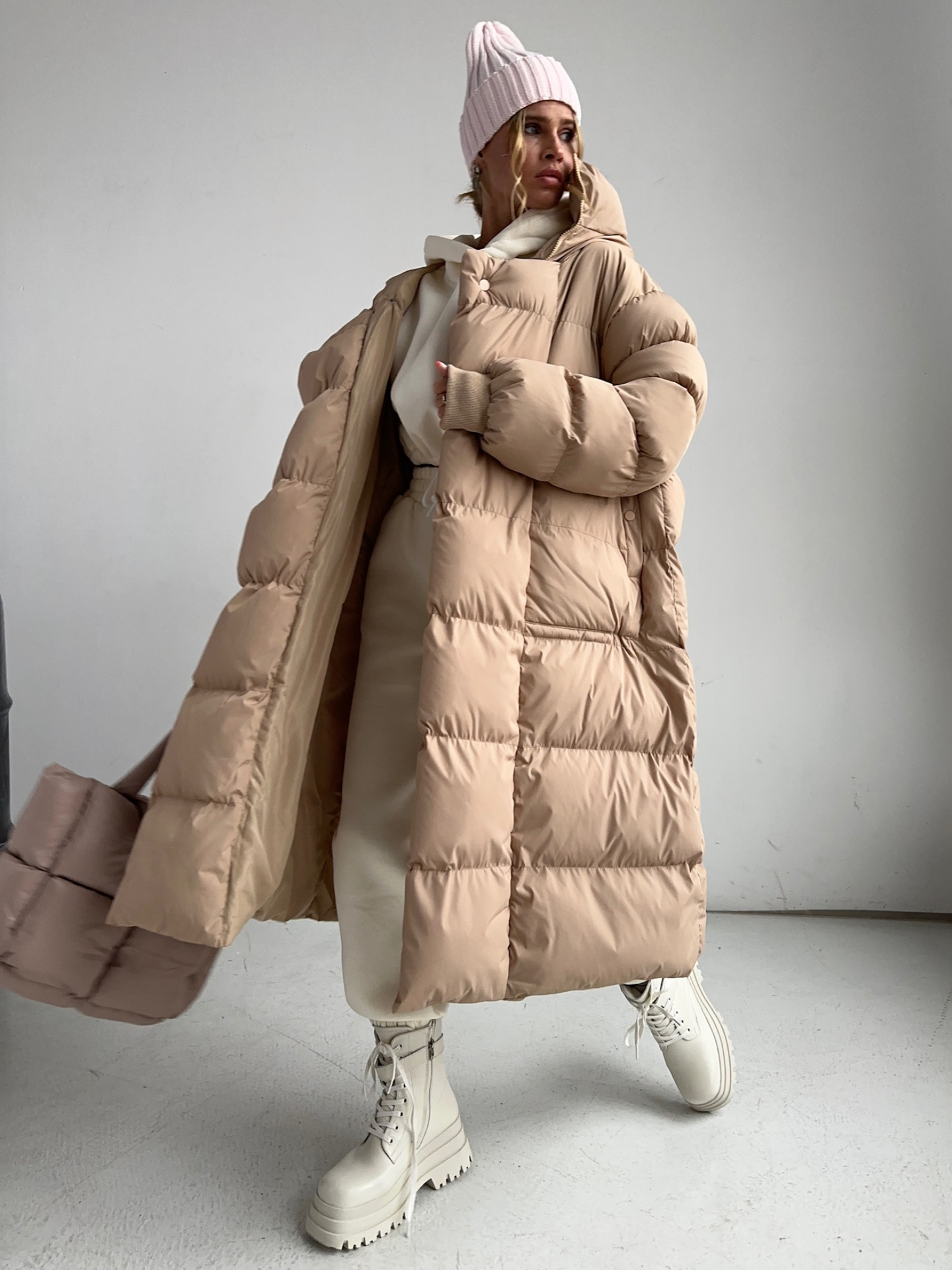 Abrigo largo de algodón para comercio transfronterizo, estilo europeo y americano, nuevo modelo de invierno 2025, elegante y cálido, engrosado con botones ocultos, chaqueta larga de algodón con capucha. image 5
