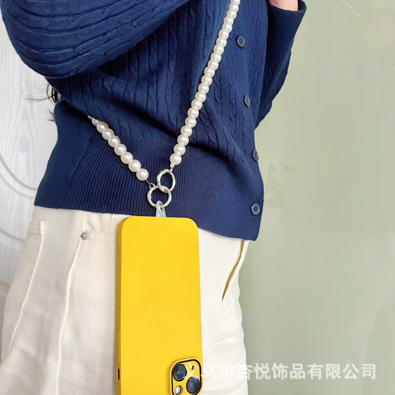New DIY pearl chain lanyard, phone clip, crossbody chain, water bottle chain, wrist bag, camera chain