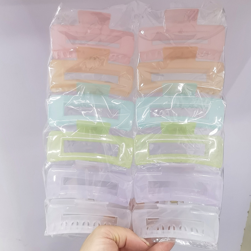 韓国版の女性用大型ハイエンドシャーククリップ、後頭部用ゼリーカラーのネットセレブヘアクリップ卸売|undefined