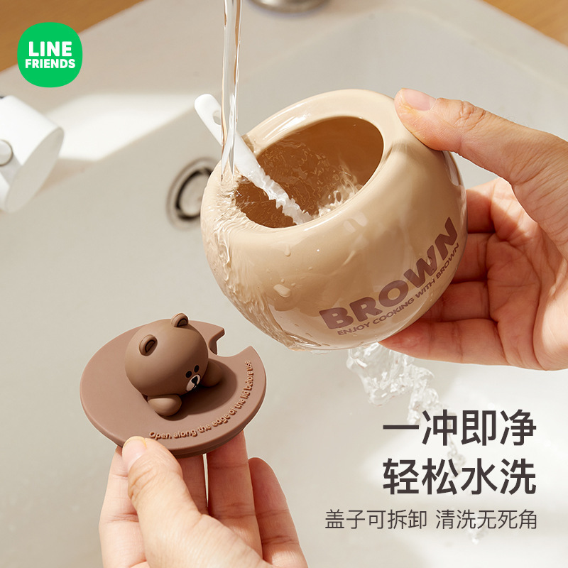 LINE FRIENDSセラミック調味料箱セット家庭用キッチン調味料瓶高颜値調味塩缶セット|undefined
