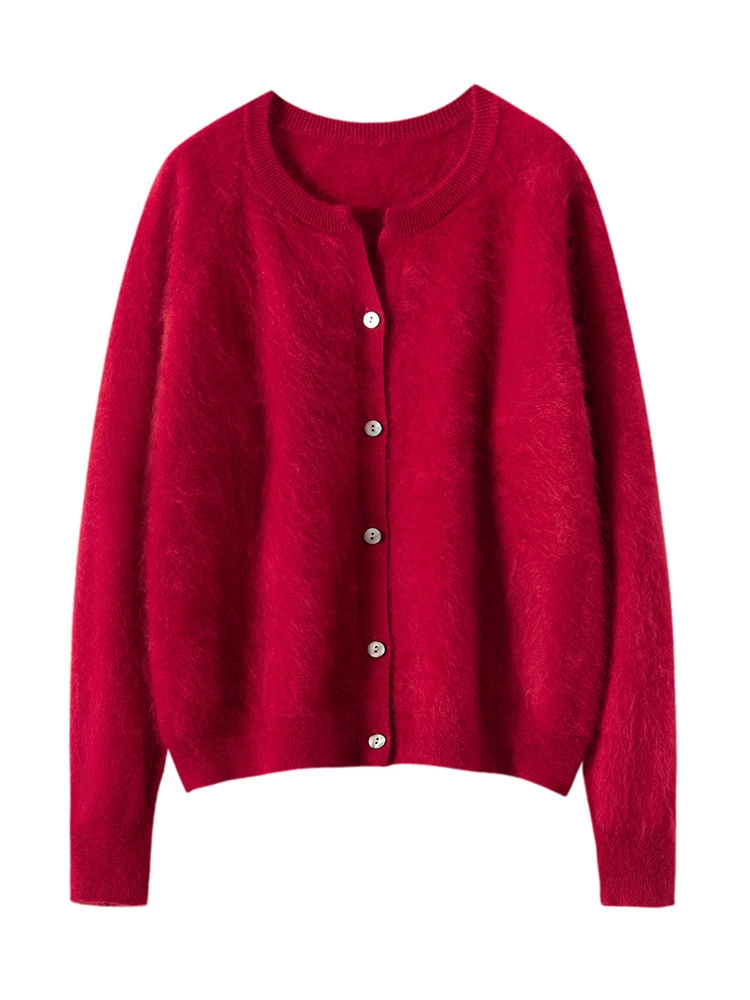 Cashmere winter colored fashionable keep warm cardigan, sweater, increased thickness