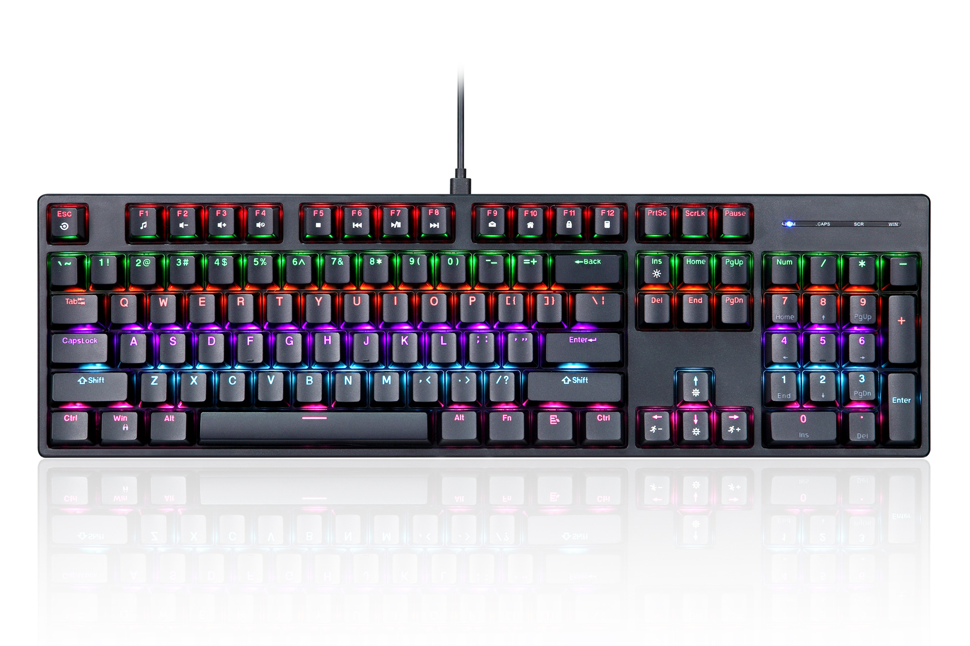 Fábrica de suministro de teclado mecánico con cable 104 teclas mecánicas RGB juegos de deportes electrónicos computadora de escritorio de oficina