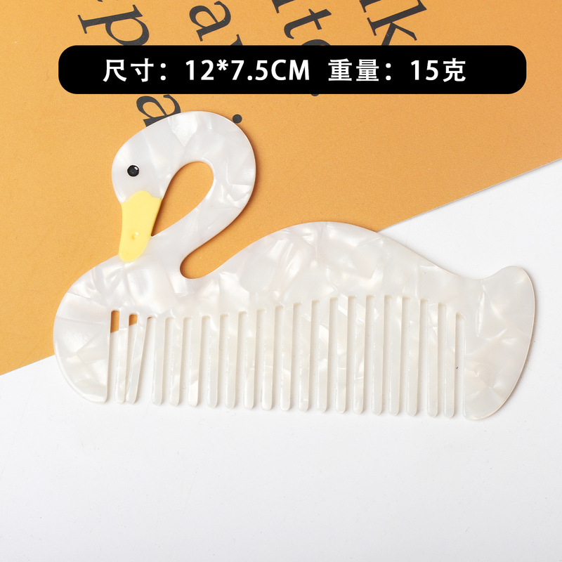 新しいニッチな漫画の動物のヘアコーム、かわいい果物と野菜のチューリップ酢酸コーム、ハイエンドのポータブルコーム|undefined